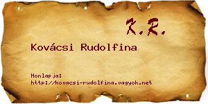 Kovácsi Rudolfina névjegykártya