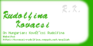 rudolfina kovacsi business card